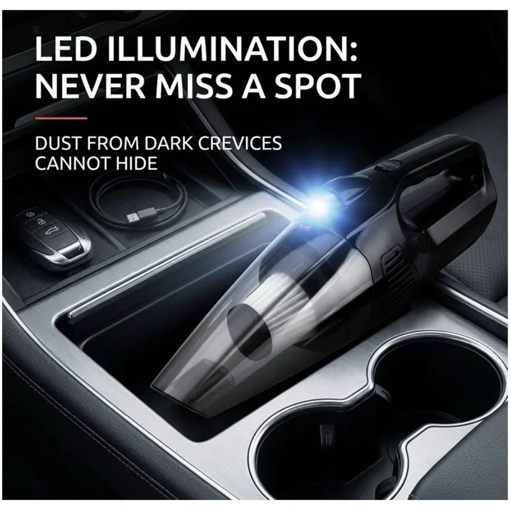 Handheld Cordless Wet Dry Vacuum Portable High Suction Home Car 3 Extra Filters